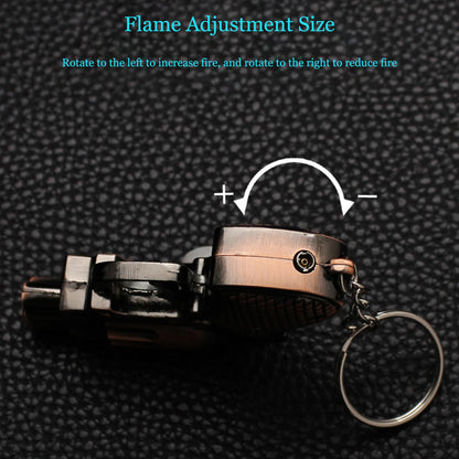 Gun Shaped Torch Lighter Keychain