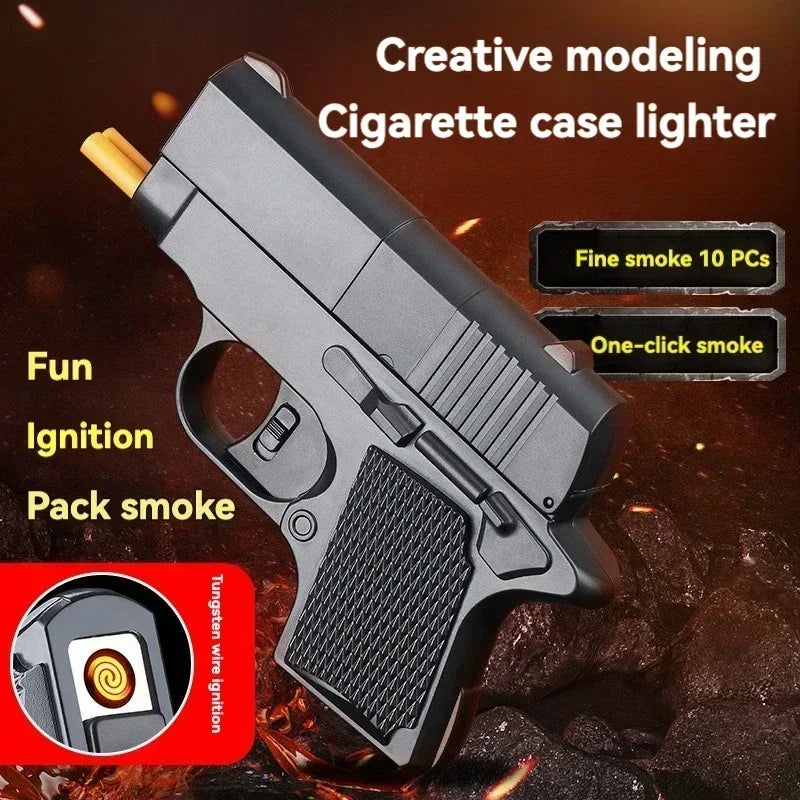 Gun Shaped Cigarette Holder and Lighter