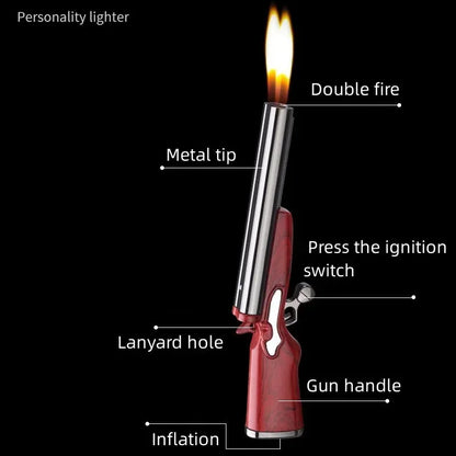 Gun Shaped Dual Flame Lighter