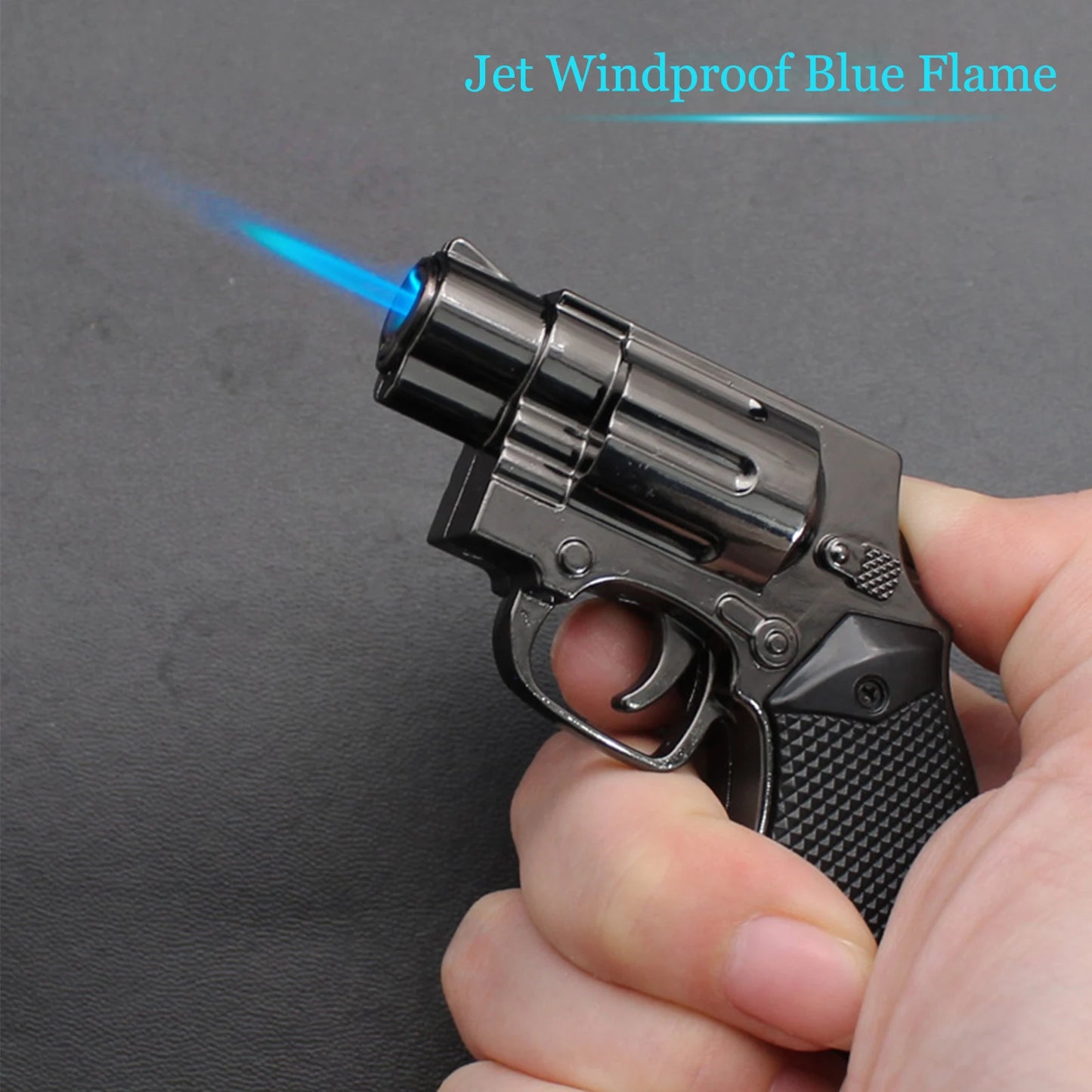 Gun Shaped Torch Lighter Keychain