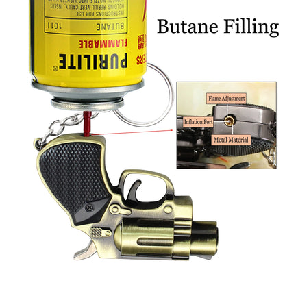 Gun Shaped Torch Lighter Keychain