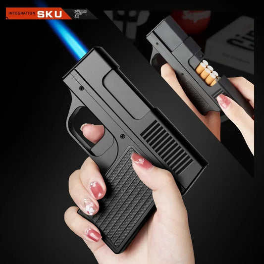 Gun Shaped Torch Lighter with Stash Spot