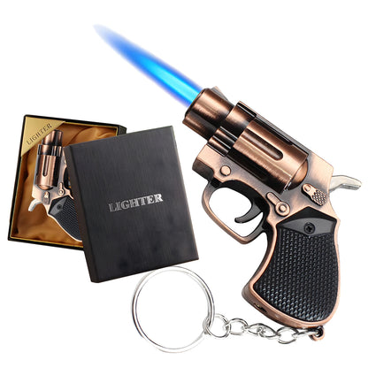 Gun Shaped Torch Lighter Keychain